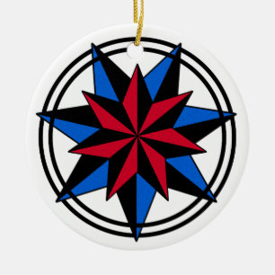 Ornamento de siete estrellas puntiagudas