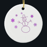 Ornamento de Silly Snowman<br><div class="desc">Silly snowman dice hola de cualquier árbol de Navidad.</div>