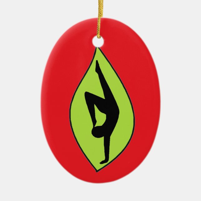 Ornamento de silueta manual - Regalo de yoga (Frente)