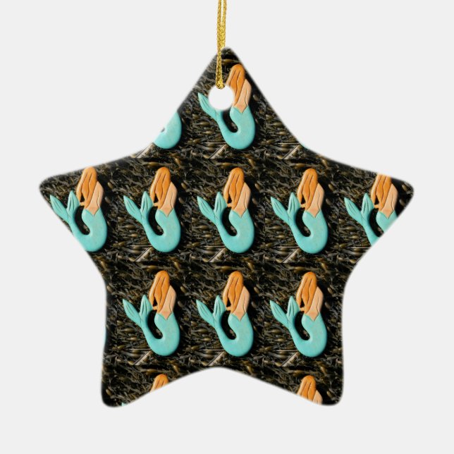 ornamento de sirena azul (Frente)