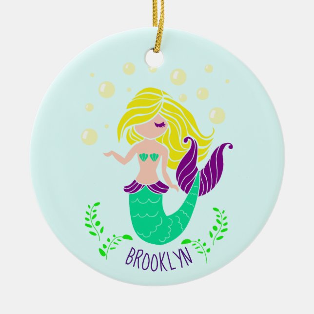 Ornamento de sirena personalizado (Frente)