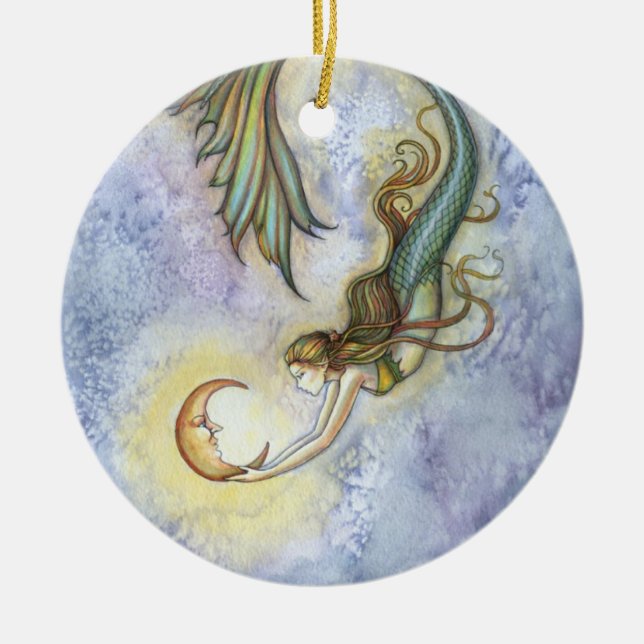 Ornamento de sirena y luna (Frente)