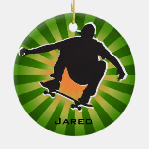 Ornamento de Skateboarding con Sombra Específica