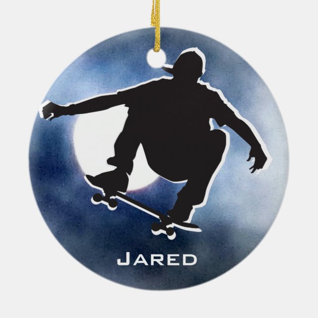 Ornamento de Skateboarding con Sombra Específica (Atrás)