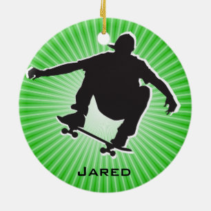 Ornamento de Skateboarding con Sombra Específica