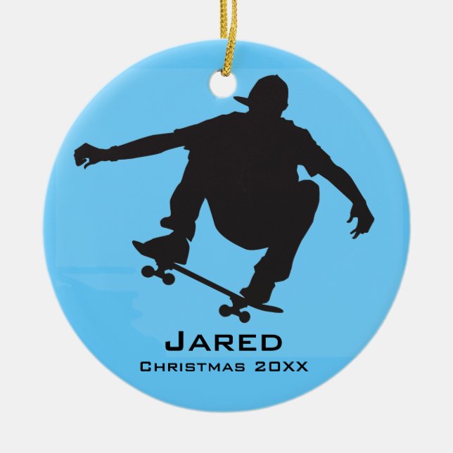 Ornamento de Skateboarding personalizado (Frente)