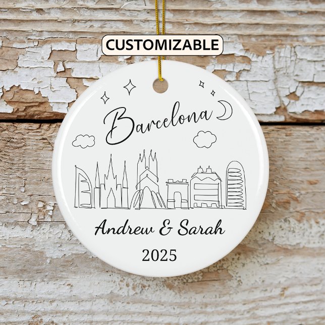 Ornamento de Skyline Barcelona personalizado, Espa (Subido por el creador)