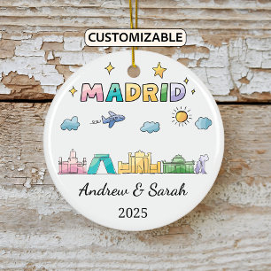 Ornamento de Skyline Madrid personalizado, España