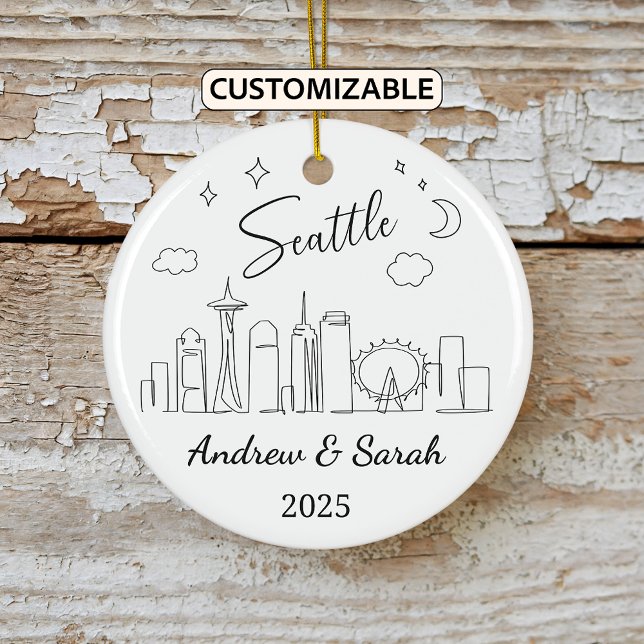 Ornamento de Skyline Seattle personalizado, Washin (Subido por el creador)