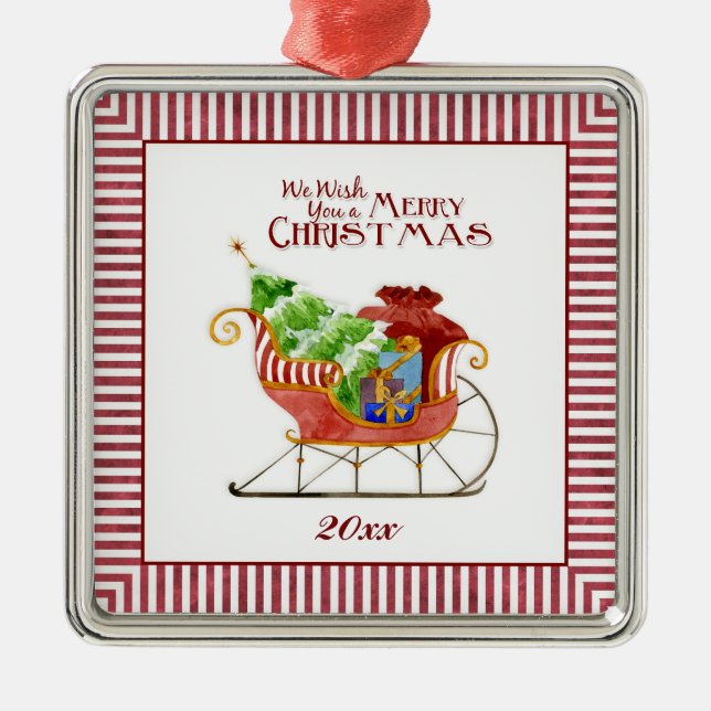 Ornamento de Sleigh de los navidades (Frente)