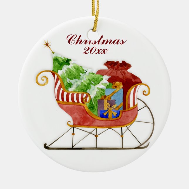 Ornamento de Sleigh de los navidades (Frente)