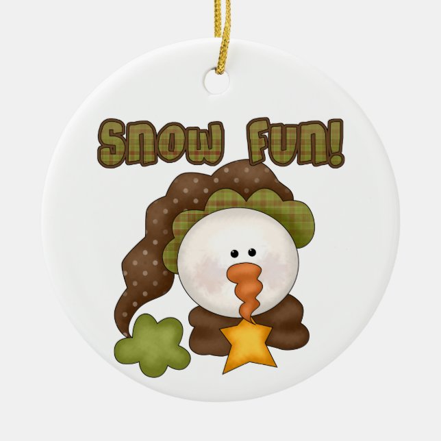 Ornamento de Snow Fun Snowman (Frente)