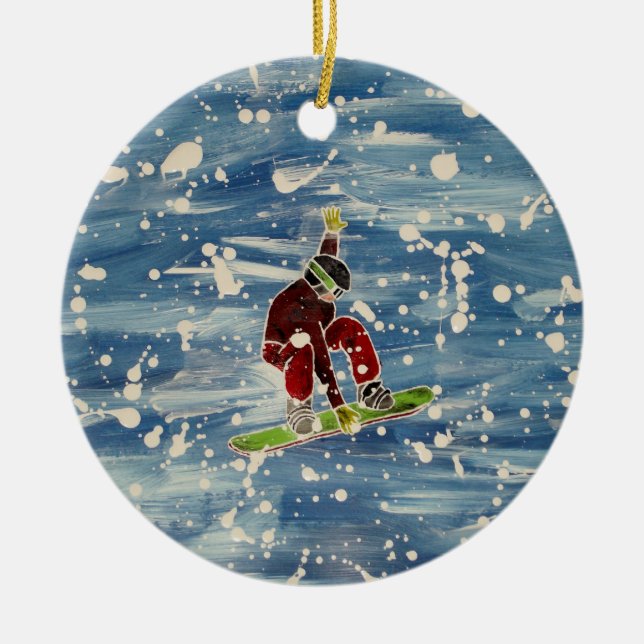 Ornamento de Snowboard (Frente)