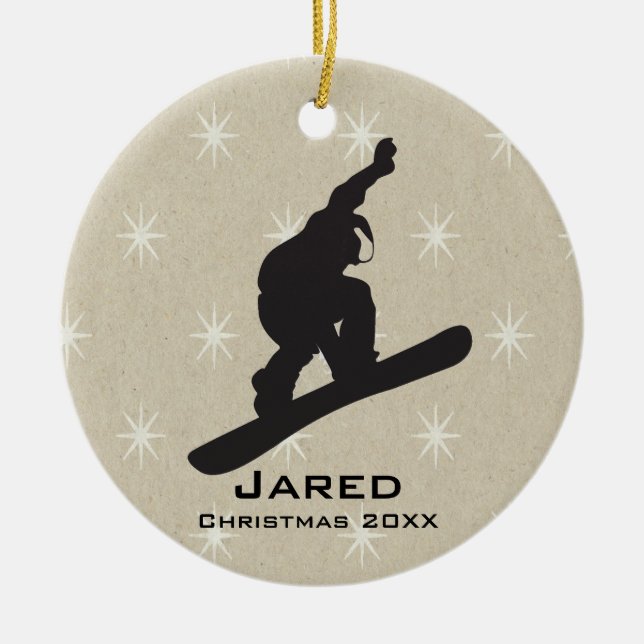 Ornamento de Snowboard personalizado (Frente)