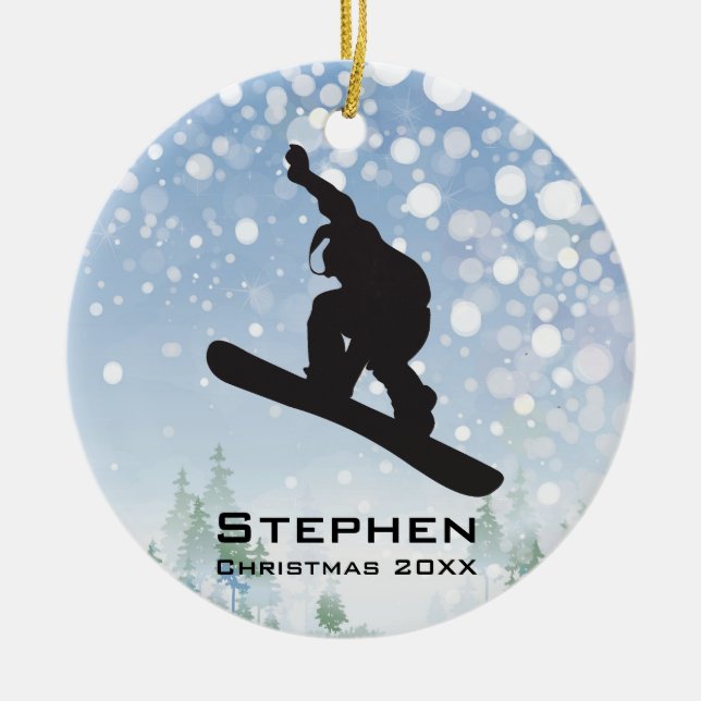 Ornamento de Snowboard personalizado (Frente)