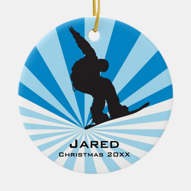 Ornamento de Snowboard personalizado (Frente)