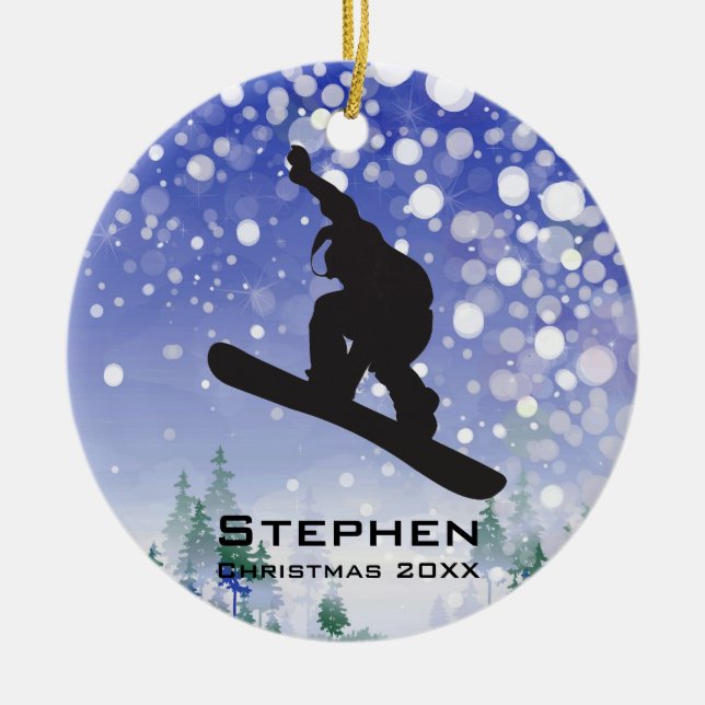 Ornamento de Snowboard personalizado (Frente)