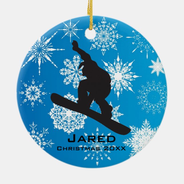 Ornamento de Snowboard personalizado (Atrás)