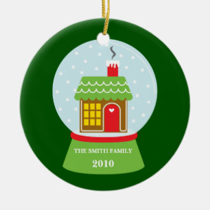 Ornamento de Snowglobe de la casa de pan de