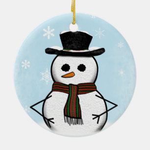 Ornamento de Snowman (de dos lados)