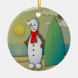 Ornamento de Snowman en verano