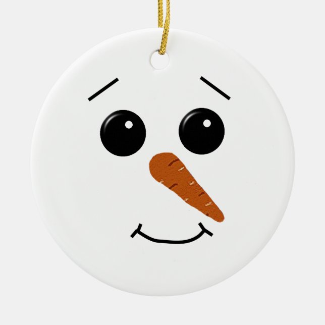 Ornamento de Snowman Face (Frente)