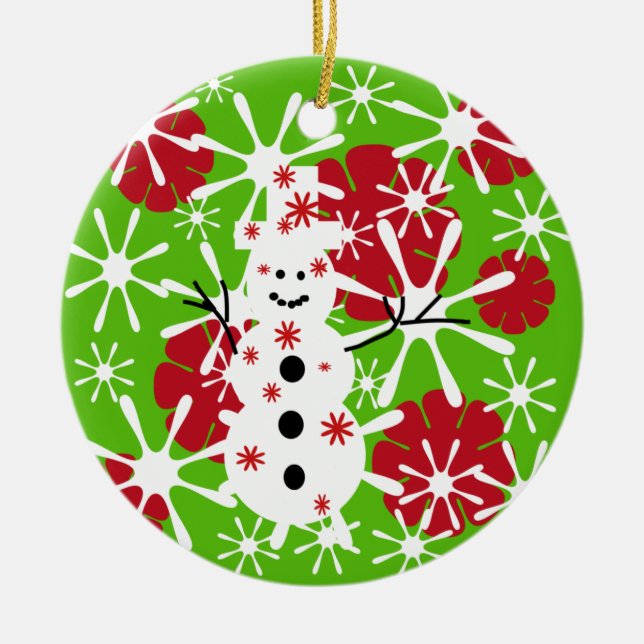Ornamento de Snowman Splotch Keepsake (Frente)