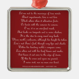 Ornamento de Sonnet 116 Square de Shakespeare