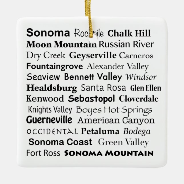 Ornamento de Sonoma y Napa (Anverso)
