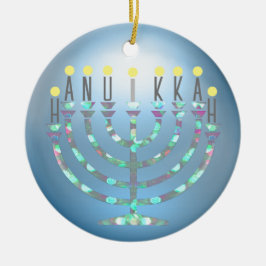Ornamento de Sparkley Menorah Hanukkah