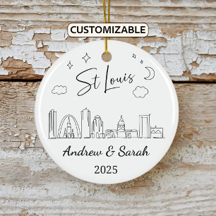 Ornamento de St Louis personalizado de Skyline, Mi