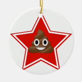 Ornamento de Star Emoji Poo de doble cara