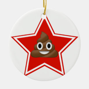 Ornamento de Star Emoji Poo de doble cara