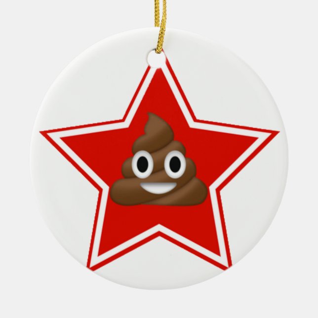 Ornamento de Star Emoji Poo de doble cara (Frente)