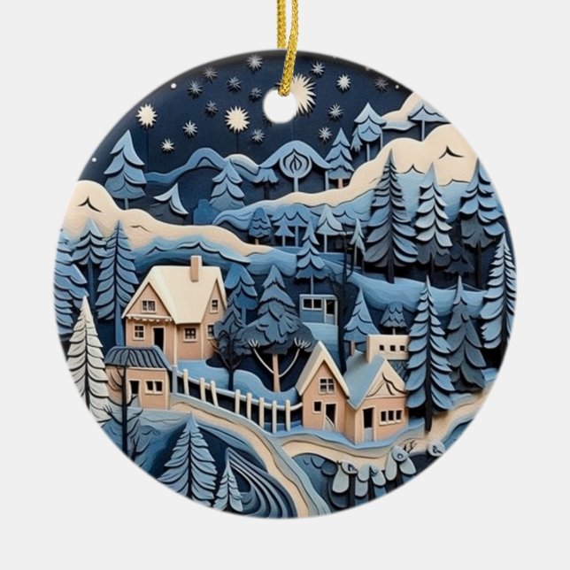 Ornamento de Starlit Winter Village (Frente)