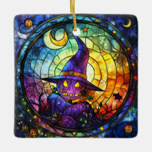 Ornamento de Steampunk de vidrio manchado de Hallo