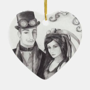 Ornamento de Steampunk del ornamento de la boda de