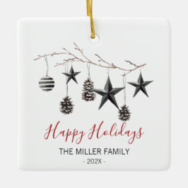 Ornamento de sucursal elegante de navidades