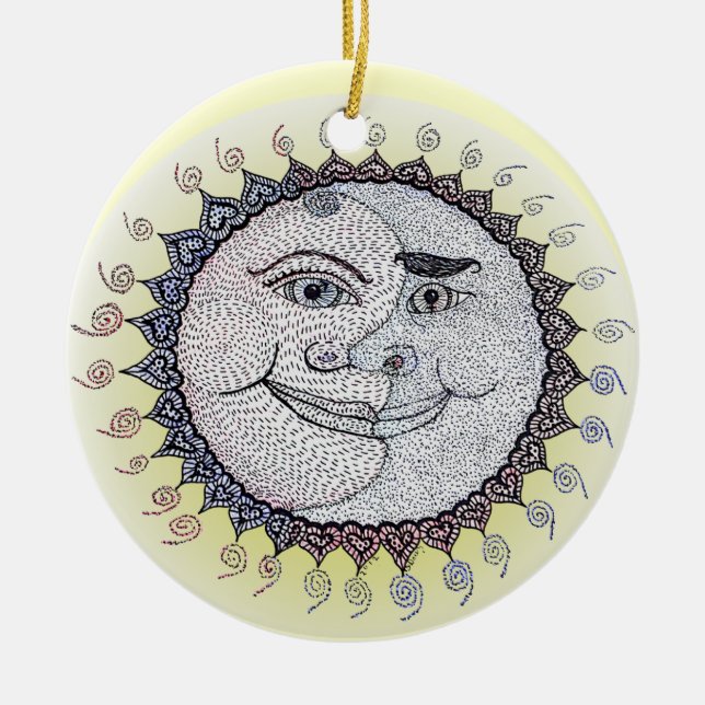Ornamento de Sun/de la amistad de la luna (Frente)
