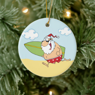 Ornamento de surf de Santa Claus
