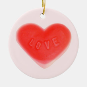 Ornamento de Sweet Heart Pink 'Your Text'