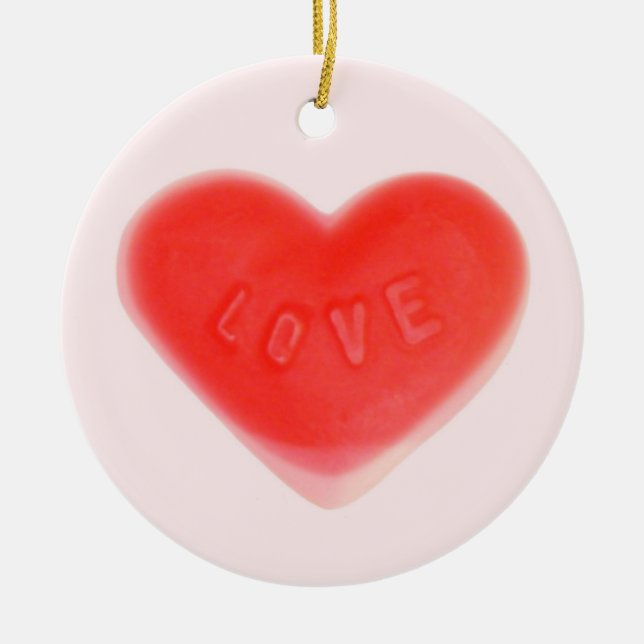 Ornamento de Sweet Heart Pink 'Your Text' (Frente)