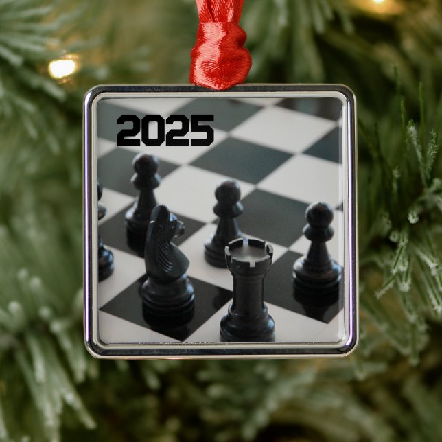 Ornamento de tablero de ajedrez y piezas (Árbol)