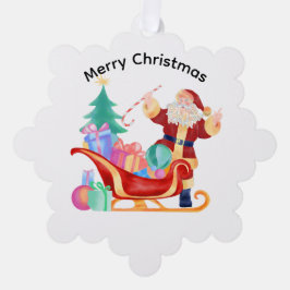 Ornamento de tarjeta de papel personalizada Sleigh