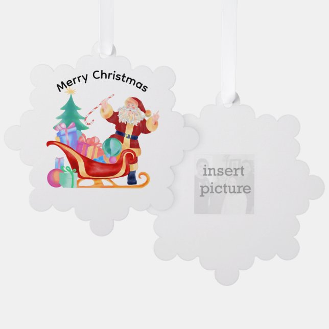 Ornamento de tarjeta de papel personalizada Sleigh (Anverso/Reverso)