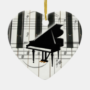 Ornamento de teclado para piano de corazón