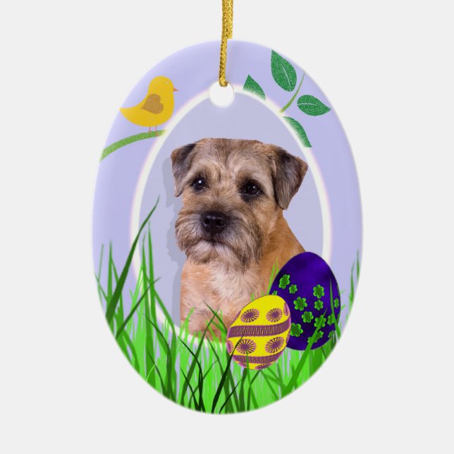 Ornamento de Terrier de frontera Pascua (Frente)