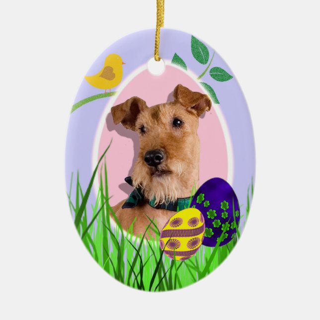 Ornamento de Terrier irlandés Pascua (Frente)