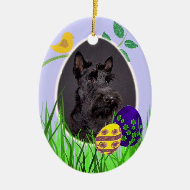 Ornamento de Terrier Pascua del escocés (Frente)