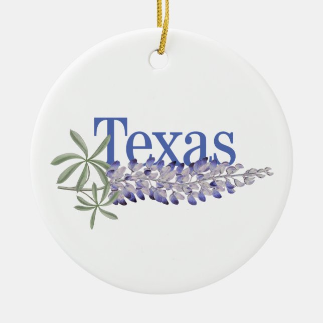 Ornamento de Texas con Bluebonnets (Frente)